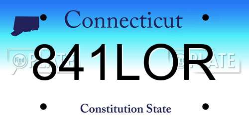 841LOR Connecticut License Plate