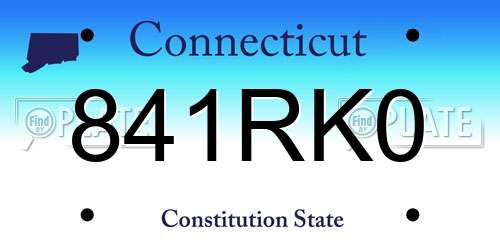 841RK0 Connecticut License Plate