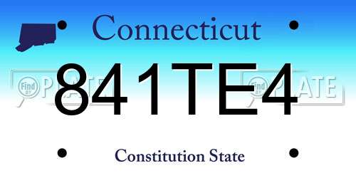 841TE4 Connecticut License Plate