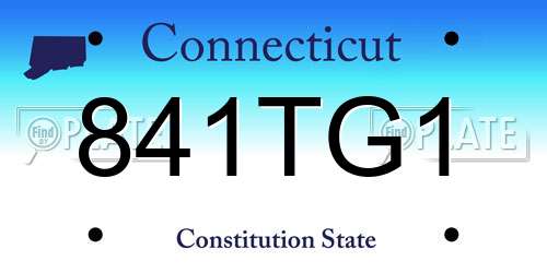 841TG1 Connecticut License Plate