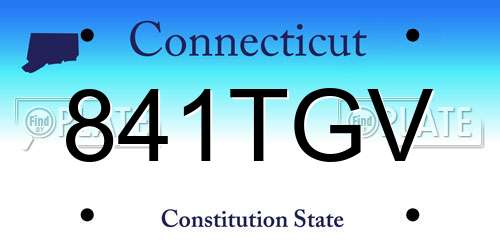 841TGV Connecticut License Plate