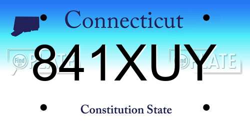 841XUY Connecticut License Plate