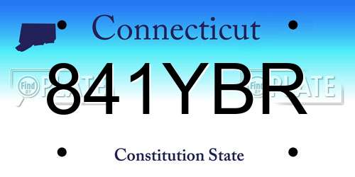 841YBR Connecticut License Plate