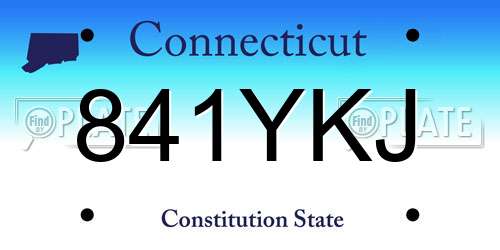 841YKJ Connecticut License Plate