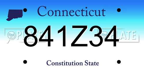 841Z34 Connecticut License Plate