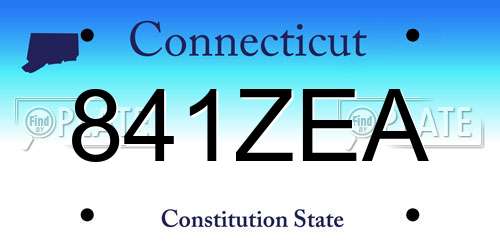 841ZEA Connecticut License Plate