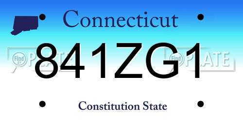 841ZG1 Connecticut License Plate
