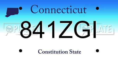 841ZGI Connecticut License Plate