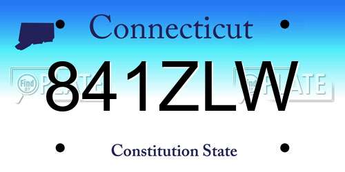 841ZLW Connecticut License Plate