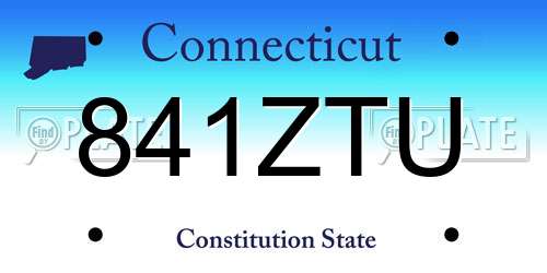 841ZTU Connecticut License Plate