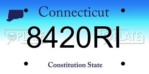 8420RI Connecticut License Plate