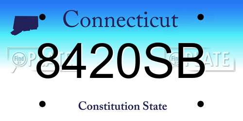 8420SB Connecticut License Plate