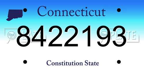 8422193 Connecticut License Plate