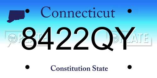 8422QY Connecticut License Plate