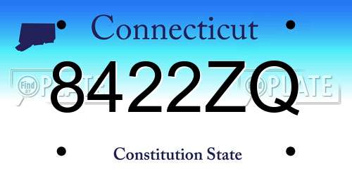 8422ZQ Connecticut License Plate