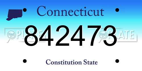 842473 Connecticut License Plate