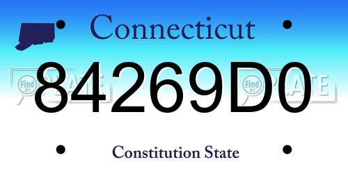 84269D0 Connecticut License Plate