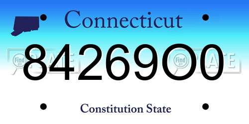 84269O0 Connecticut License Plate