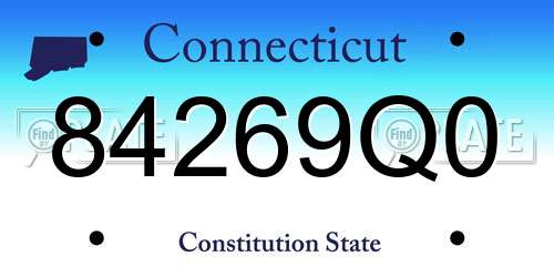84269Q0 Connecticut License Plate