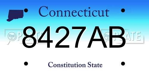 8427AB Connecticut License Plate