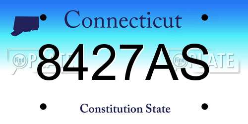 8427AS Connecticut License Plate