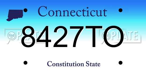 8427TO Connecticut License Plate