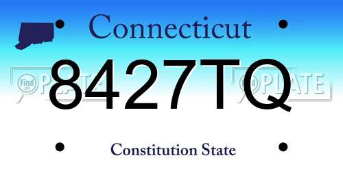 8427TQ Connecticut License Plate