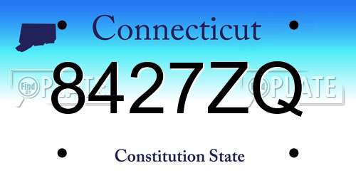 8427ZQ Connecticut License Plate