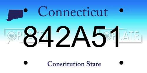 842A51 Connecticut License Plate