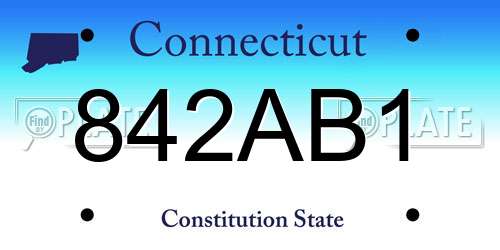 842AB1 Connecticut License Plate