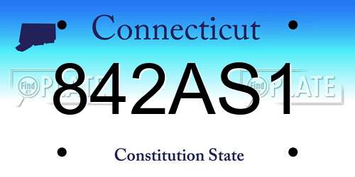 842AS1 Connecticut License Plate