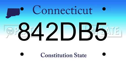 842DB5 Connecticut License Plate