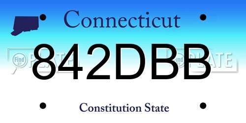 842DBB Connecticut License Plate