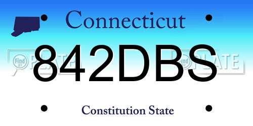 842DBS Connecticut License Plate