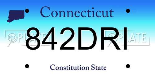842DRI Connecticut License Plate