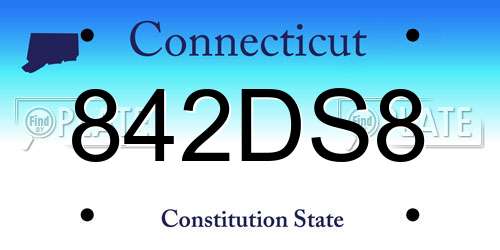 842DS8 Connecticut License Plate