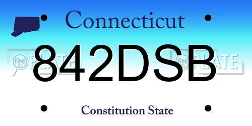 842DSB Connecticut License Plate