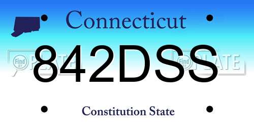 842DSS Connecticut License Plate