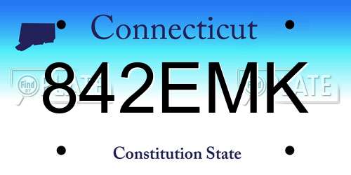 842EMK Connecticut License Plate