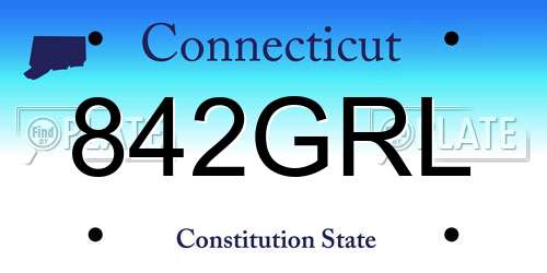 842GRL Connecticut License Plate
