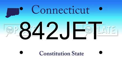 842JET Connecticut License Plate
