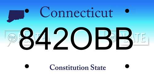 842OBB Connecticut License Plate