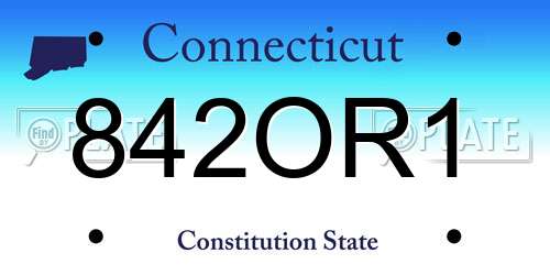 842OR1 Connecticut License Plate