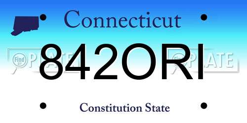 842ORI Connecticut License Plate