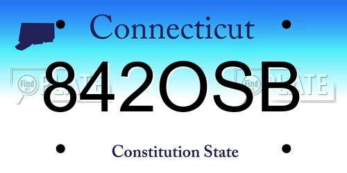 842OSB Connecticut License Plate