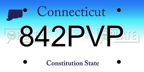 842PVP Connecticut License Plate