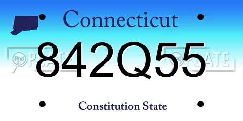 842Q55 Connecticut License Plate