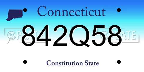 842Q58 Connecticut License Plate