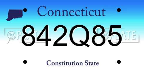 842Q85 Connecticut License Plate