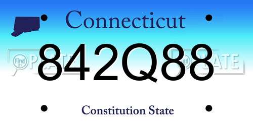 842Q88 Connecticut License Plate